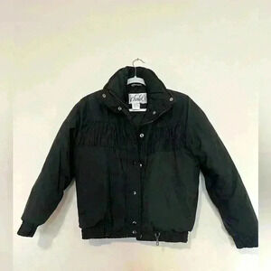 Women’s Vintage Chalet Black Puffer Jacket- Size Small